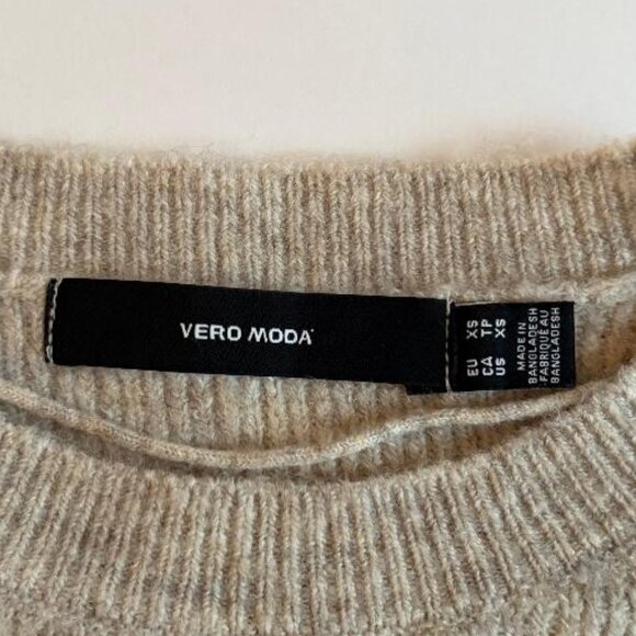 Vero Moda Lefile Puff Sleeve 'Birch Melange' Sweater - Picture 4 of 7